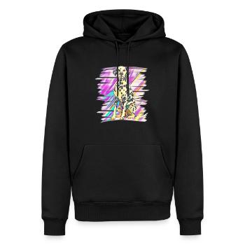 dalmatien - Sweat à capuche Premium bio Homme - noir - Devant - Nico (187cm)