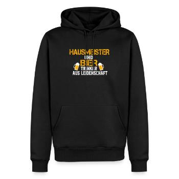Hausmeister Bier Lustig Geschenk - Männer Premium Bio Hoodie - Schwarz - Vorne - Nico (187cm)