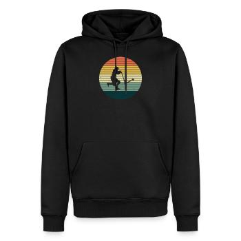 Vintage Scooter Roller Skatepark Stunt Geschenk - Männer Premium Bio Hoodie - Schwarz - Vorne - Nico (187cm)