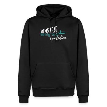 Fishing Boat Evolution - Männer Premium Bio Hoodie - Schwarz - Vorne - Nico (187cm)