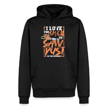 Cadeau de forêt de hache de bûcheron - Sweat à capuche Premium bio Homme - noir - Devant - Nico (187cm)
