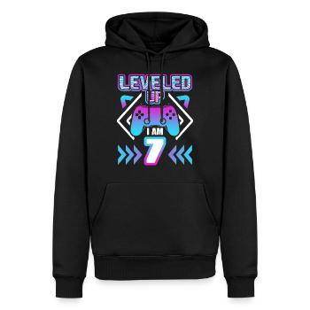 septième anniversaire cadeau de joueur de jeu de 7 ans - Sweat à capuche Premium bio Homme - noir - Devant - Nico (187cm)