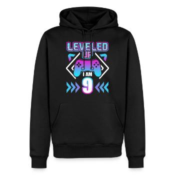 neuvième anniversaire cadeau de joueur de jeu de 9 ans - Sweat à capuche Premium bio Homme - noir - Devant - Nico (187cm)