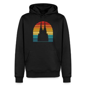 Köln Dom Retro Vintage Kölsch Kölner - Männer Premium Bio Hoodie - Schwarz - Vorne - Nico (187cm)