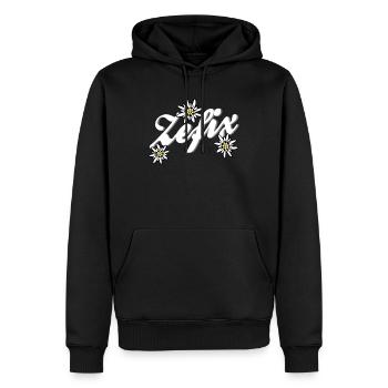 Edelweiß - Männer Premium Bio Hoodie - Schwarz - Vorne - Nico (187cm)