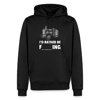 I'd Rather Be Farming Funny Farmer Gift Design - Men’s Premium Organic Hoodie - black - Front - Nico (187cm)