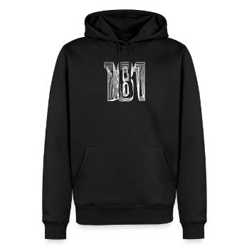 161 - Sweat à capuche Premium bio Homme - noir - Devant - Nico (187cm)