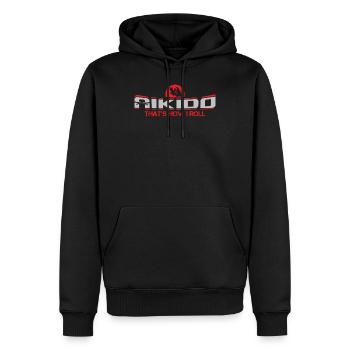 Aïkido - Sweat à capuche Premium bio Homme - noir - Devant - Nico (187cm)