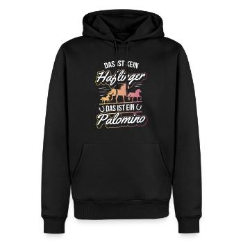 Das ist kein Haflinger das ist ein Palomino - Männer Premium Bio Hoodie - Schwarz - Vorne - Nico (187cm)
