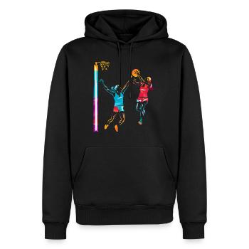 Netzball - Männer Premium Bio Hoodie - Schwarz - Vorne - Nico (187cm)