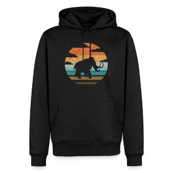 Vintage Sunset Mammut Geschenk - Männer Premium Bio Hoodie - Schwarz - Vorne - Nico (187cm)