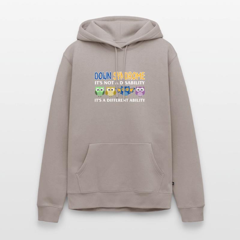 Down-Syndrom-Bewusstsein Einzigartige süße Eule anders Männer Premium Bio Hoodie