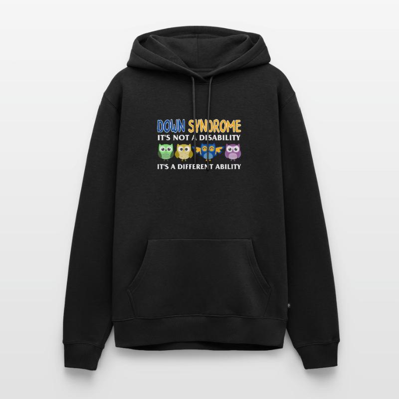 Down-Syndrom-Bewusstsein Einzigartige süße Eule anders Männer Premium Bio Hoodie