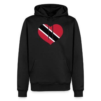 HEART TRINIDAD AND TOBAGO - Männer Premium Bio Hoodie - Schwarz - Vorne - Nico (187cm)