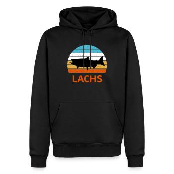 Lachs Fisch Fische Lachse Angeln Angler Meer See - Männer Premium Bio Hoodie - Schwarz - Vorne - Nico (187cm)