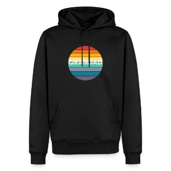 Rainbow GRANDAD Shirt, Retro GRANDAD, GRANDAD - Men’s Premium Organic Hoodie - black - Front - Nico (187cm)