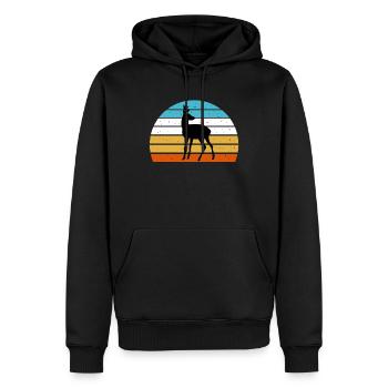 Chevreuil chevreuil dans la forêt de chasse au coucher du soleil - Sweat à capuche Premium bio Homme - noir - Devant - Nico (187cm)