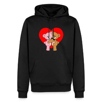 Herzen Bärchen Geschenk für verliebte Bären Herz - Männer Premium Bio Hoodie - Schwarz - Vorne - Nico (187cm)