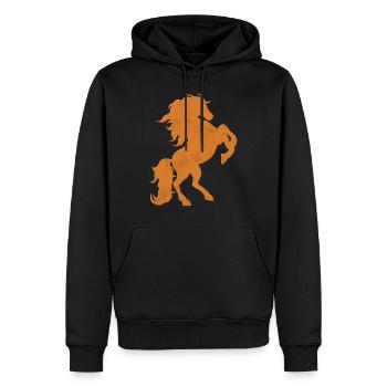 Pferd Retro Mächtig - Männer Premium Bio Hoodie - Schwarz - Vorne - Nico (187cm)