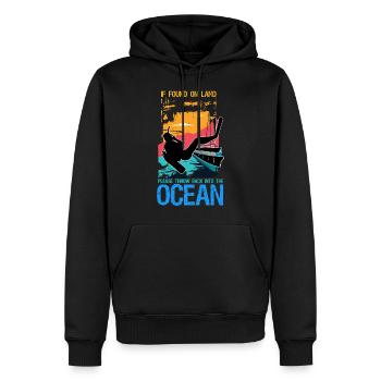 Plongée plongée en disant cadeau - Sweat à capuche Premium bio Homme - noir - Devant - Nico (187cm)