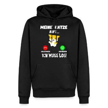 Katze Katzen Faul Katzenshirt Katzen Geschenkidee - Männer Premium Bio Hoodie - Schwarz - Vorne - Nico (187cm)