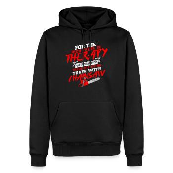 Cadeau de forêt de hache de bûcheron - Sweat à capuche Premium bio Homme - noir - Devant - Nico (187cm)