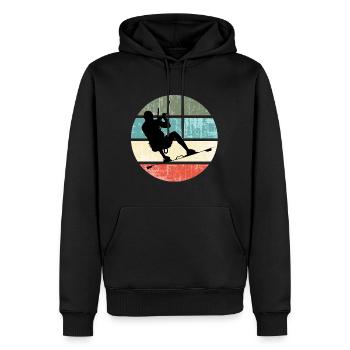 KITE Kite Kiteboard Kitesurf Retro - Sweat à capuche Premium bio Homme - noir - Devant - Nico (187cm)