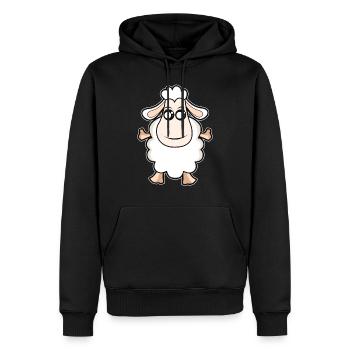 Mouton drôle - Sweat à capuche Premium bio Homme - noir - Devant - Nico (187cm)