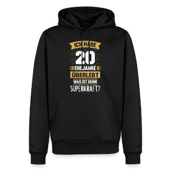 Ehemann 2000 Hochzeit Porzellanhochzeit - Männer Premium Bio Hoodie - Schwarz - Vorne - Nico (187cm)