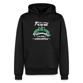 bester Freund Patenonkel unbezahlbar geschenk - Männer Premium Bio Hoodie - Schwarz - Vorne - Nico (187cm)