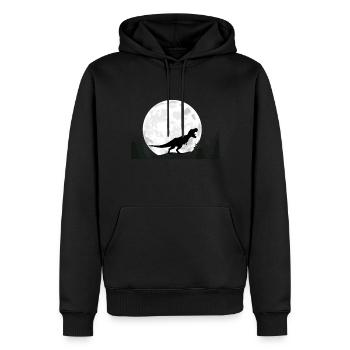 Tyrannosaure dinosaure - Sweat à capuche Premium bio Homme - noir - Devant - Nico (187cm)