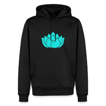 Méditation Yoga Unalome Fleur de Lotus - Sweat à capuche Premium bio Homme - noir - Devant - Nico (187cm)