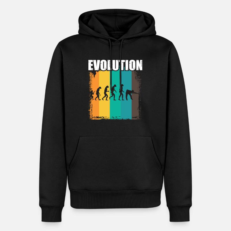 Billard Evolution - Männer Premium Bio Hoodie - Schwarz
