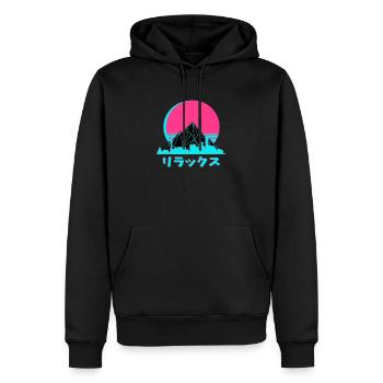 Tokio Retro Vintage Sonne Japanisch 80er Kanji - Männer Premium Bio Hoodie - Schwarz - Vorne - Nico (187cm)