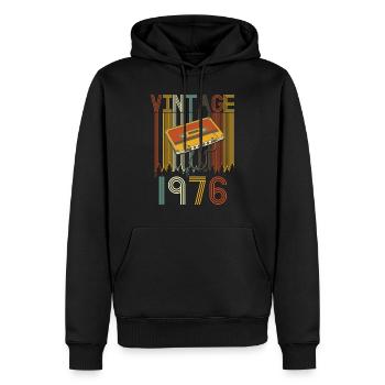 Vintage 1976 Retro - Männer Premium Bio Hoodie - Schwarz - Vorne - Nico (187cm)