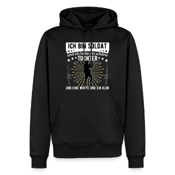 Bundeswehr Soldat Soldaten Papa Spruch Geschenk - Männer Premium Bio Hoodie - Schwarz - Vorne - Nico (187cm)