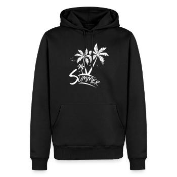 Destinations de vacances Voyage Palmiers - Sweat à capuche Premium bio Homme - noir - Devant - Nico (187cm)