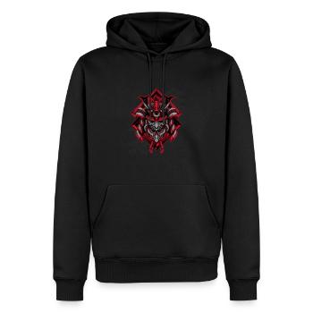 böser Samurai Krieger styisches Tshirt Geschenk - Männer Premium Bio Hoodie - Schwarz - Vorne - Nico (187cm)