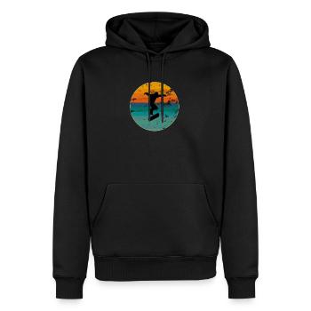 Skate, skaten, Skater, Skateboard - Männer Premium Bio Hoodie - Schwarz - Vorne - Nico (187cm)