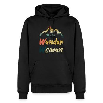 WANDER WOMAN - Männer Premium Bio Hoodie - Schwarz - Vorne - Nico (187cm)