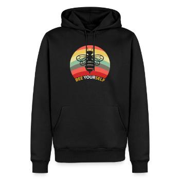 Soyez vous-même abeille apiculteur rétro miel - Sweat à capuche Premium bio Homme - noir - Devant - Nico (187cm)
