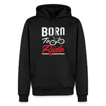 vélo - Sweat à capuche Premium bio Homme - noir - Devant - Nico (187cm)