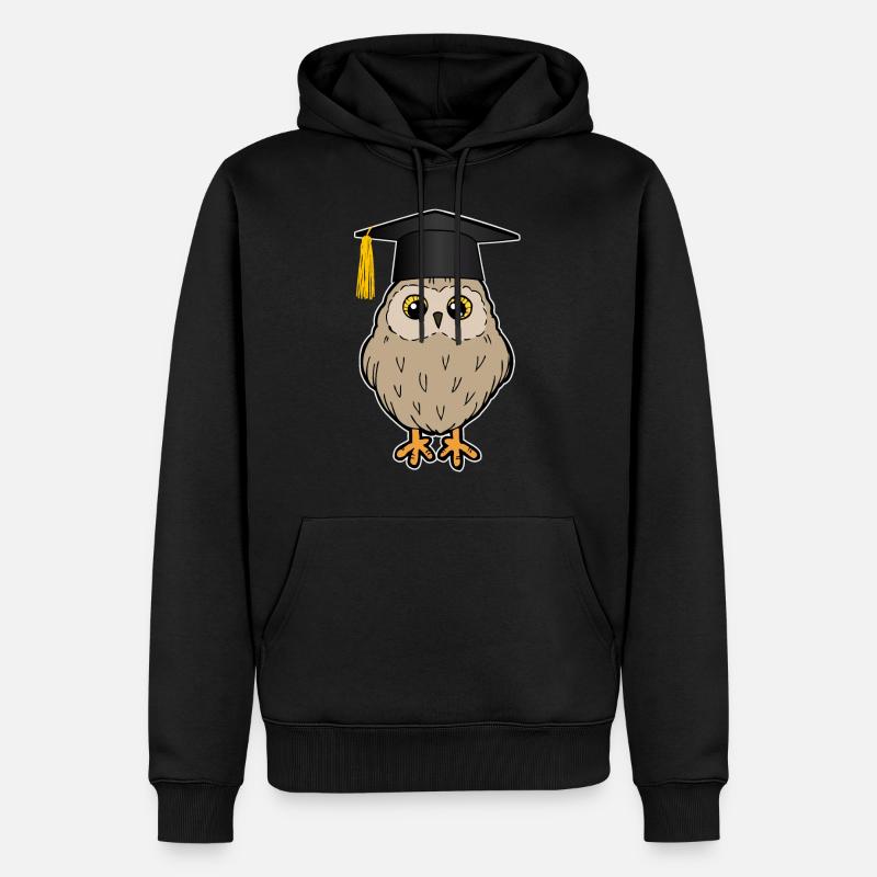 Bachelor Master Studium Abschluss Eule Lustig - Männer Premium Bio Hoodie - Schwarz