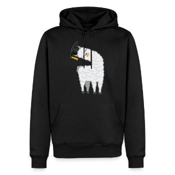 Bachelor Master Studium Abschluss Lama Alpaka - Männer Premium Bio Hoodie - Schwarz - Vorne - Nico (187cm)