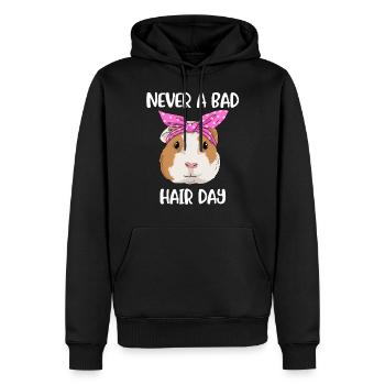 Meerschweinchen Geschenk Frau Never A Bad Hair Day - Männer Premium Bio Hoodie - Schwarz - Vorne - Nico (187cm)