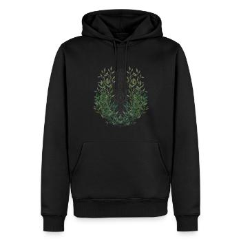 Hand der Hamsa/ Yoga/ Mediation Namaste Lotusblüte - Männer Premium Bio Hoodie - Schwarz - Vorne - Nico (187cm)