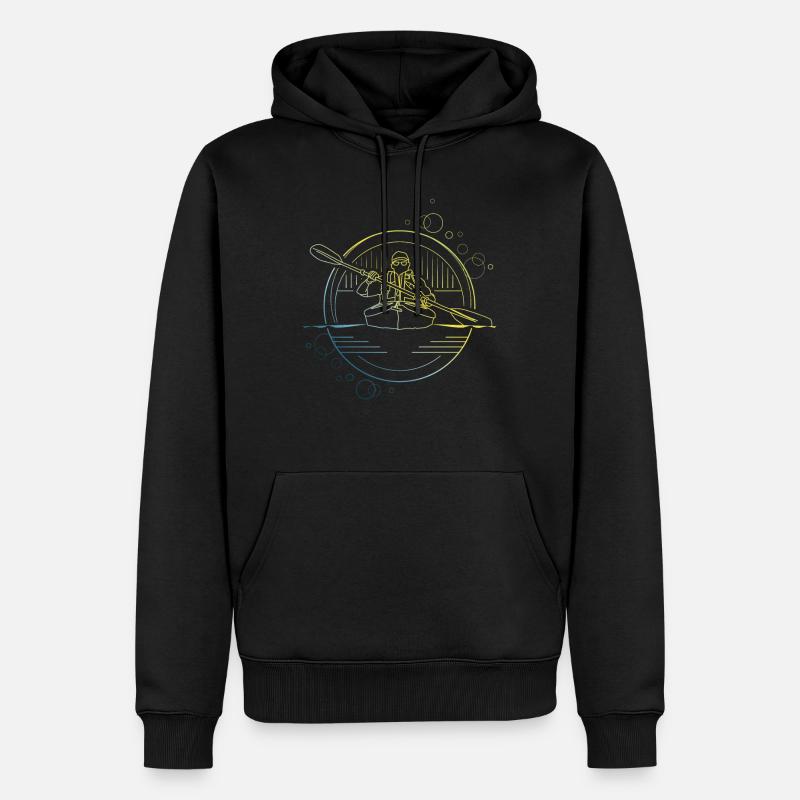 canoë - Sweat à capuche Premium bio Homme - noir