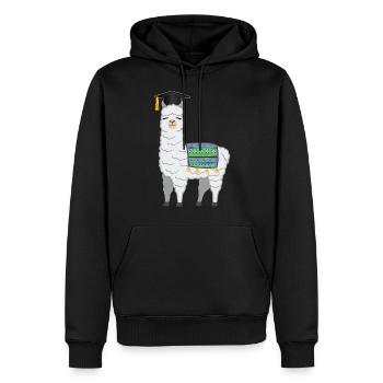 Bachelor Master Studium Abschluss Lama Alpaka - Männer Premium Bio Hoodie - Schwarz - Vorne - Nico (187cm)