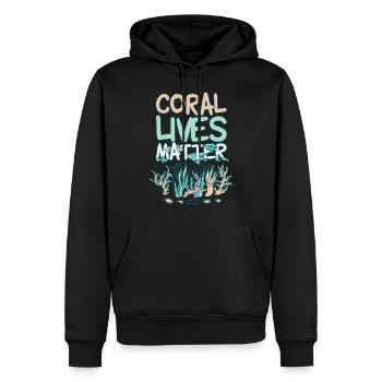 Coral Lives Matter - Männer Premium Bio Hoodie - Schwarz - Vorne - Nico (187cm)