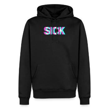 Sick Krank Krass Krasso Sickmode Sick - Men’s Premium Organic Hoodie - black - Front - Nico (187cm)